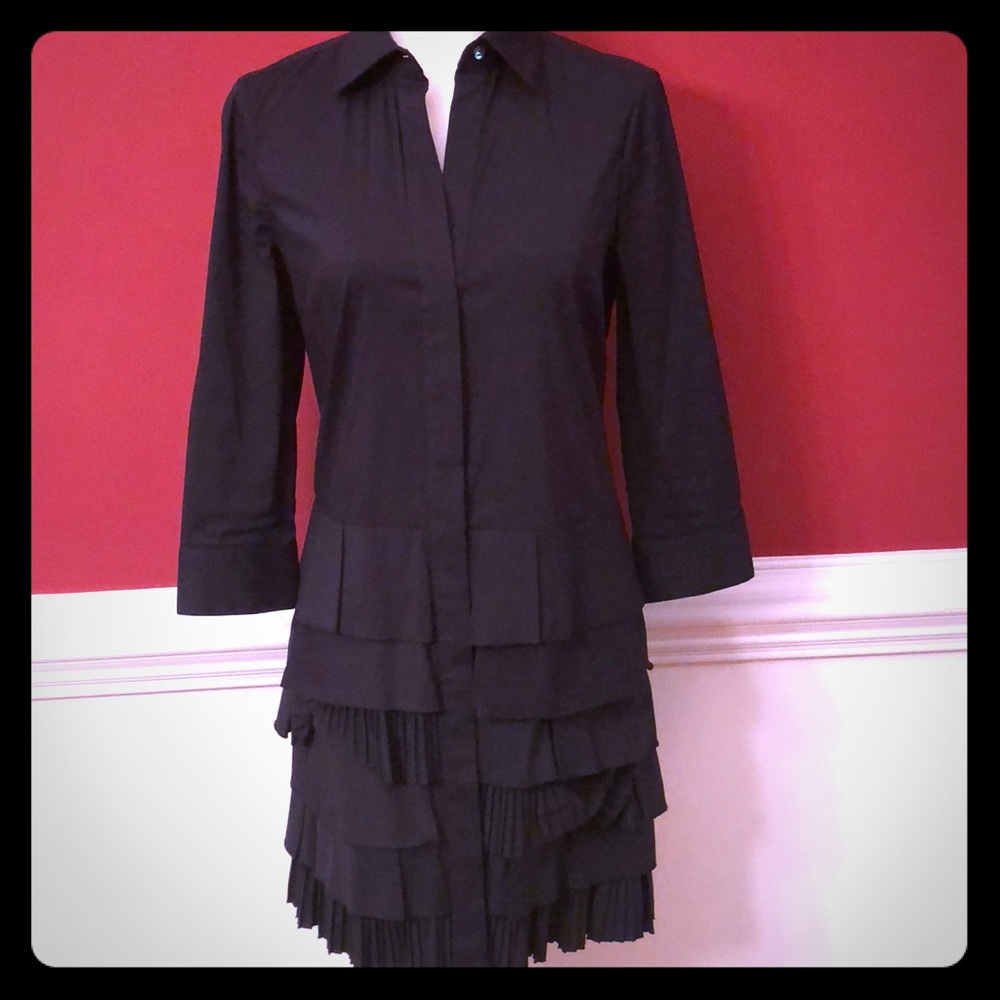 BCBGMAXAZRIA ruffle hem shirt dress